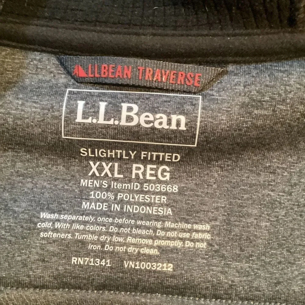 L.L Bean Traverse Slightly Fitted Full Zip Jacket Sz XXL Hoodie